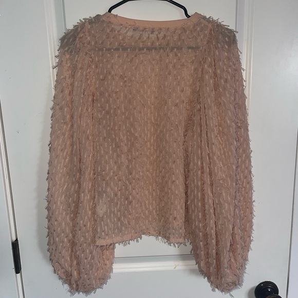 Zara textured, sheer, blousy top - Picture 2 of 2